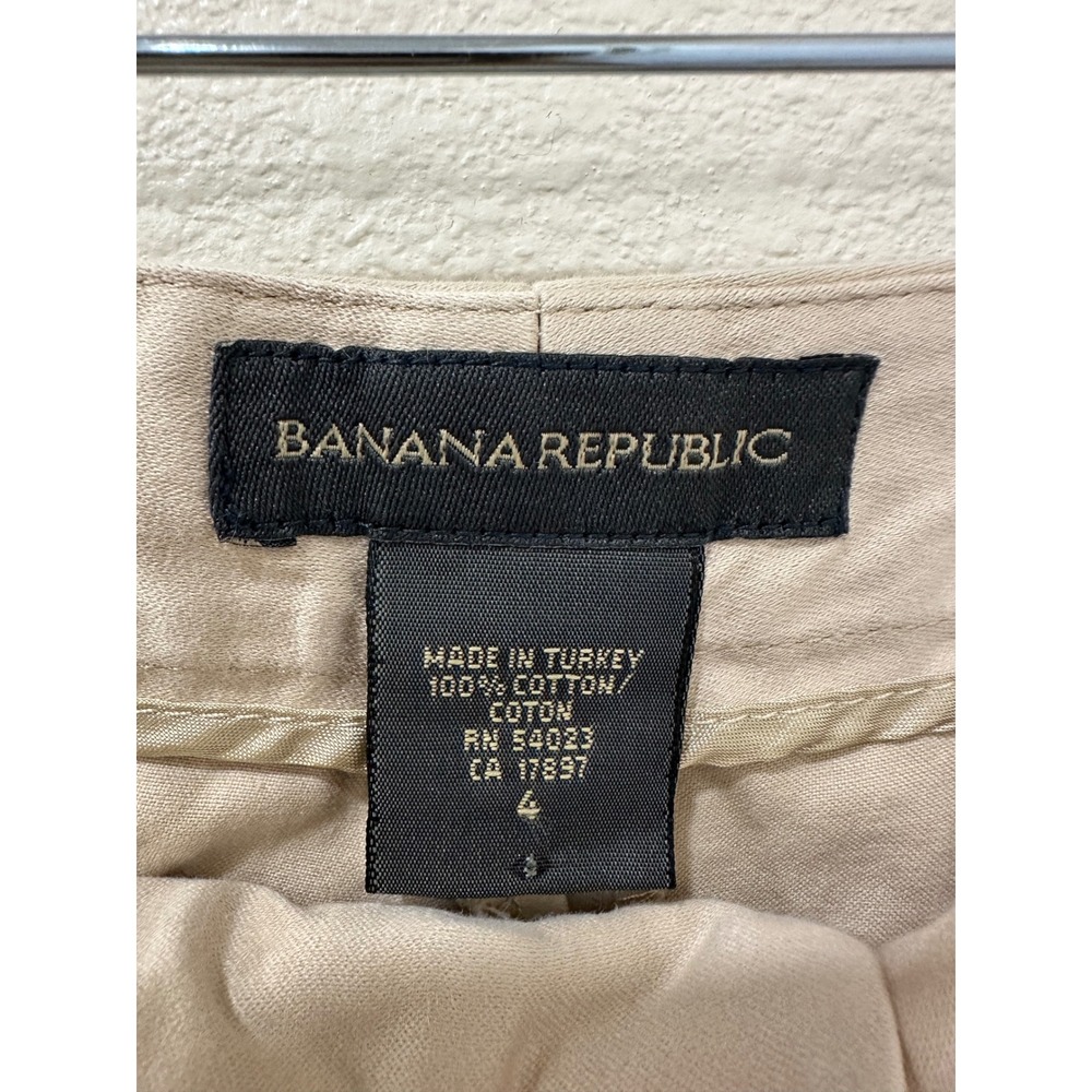 Banana Republic Womens Beige Cotton Pintuck Wide Leg Trousers Size 4 - Picture 5 of 8